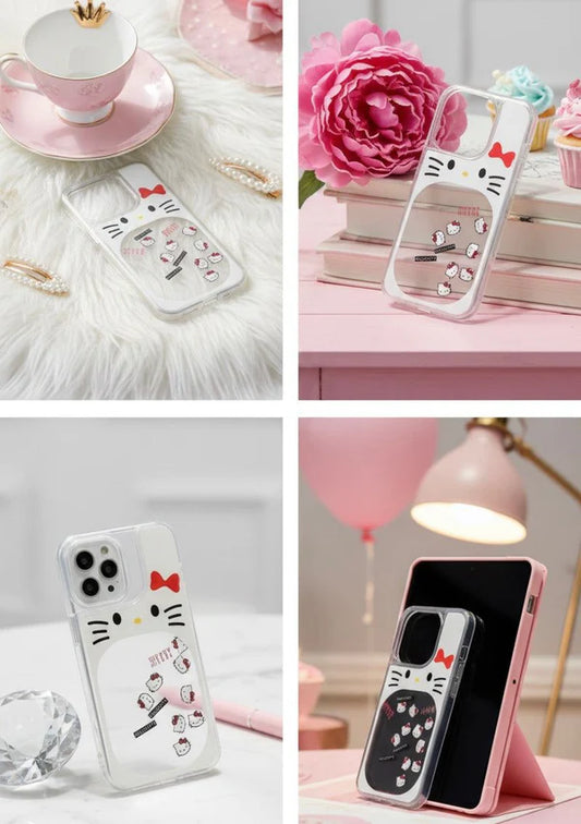 Hello Kitty Glitter Waterfall Transparent Case