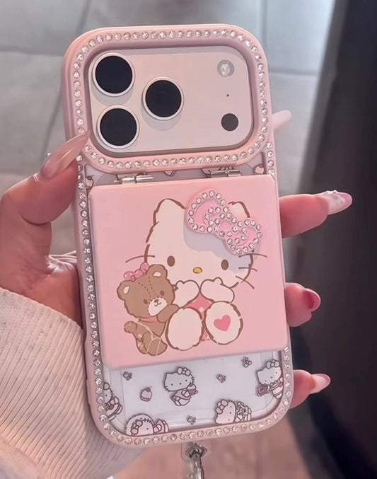 Luxury Diamond Vanity Hello Kitty Bow Case