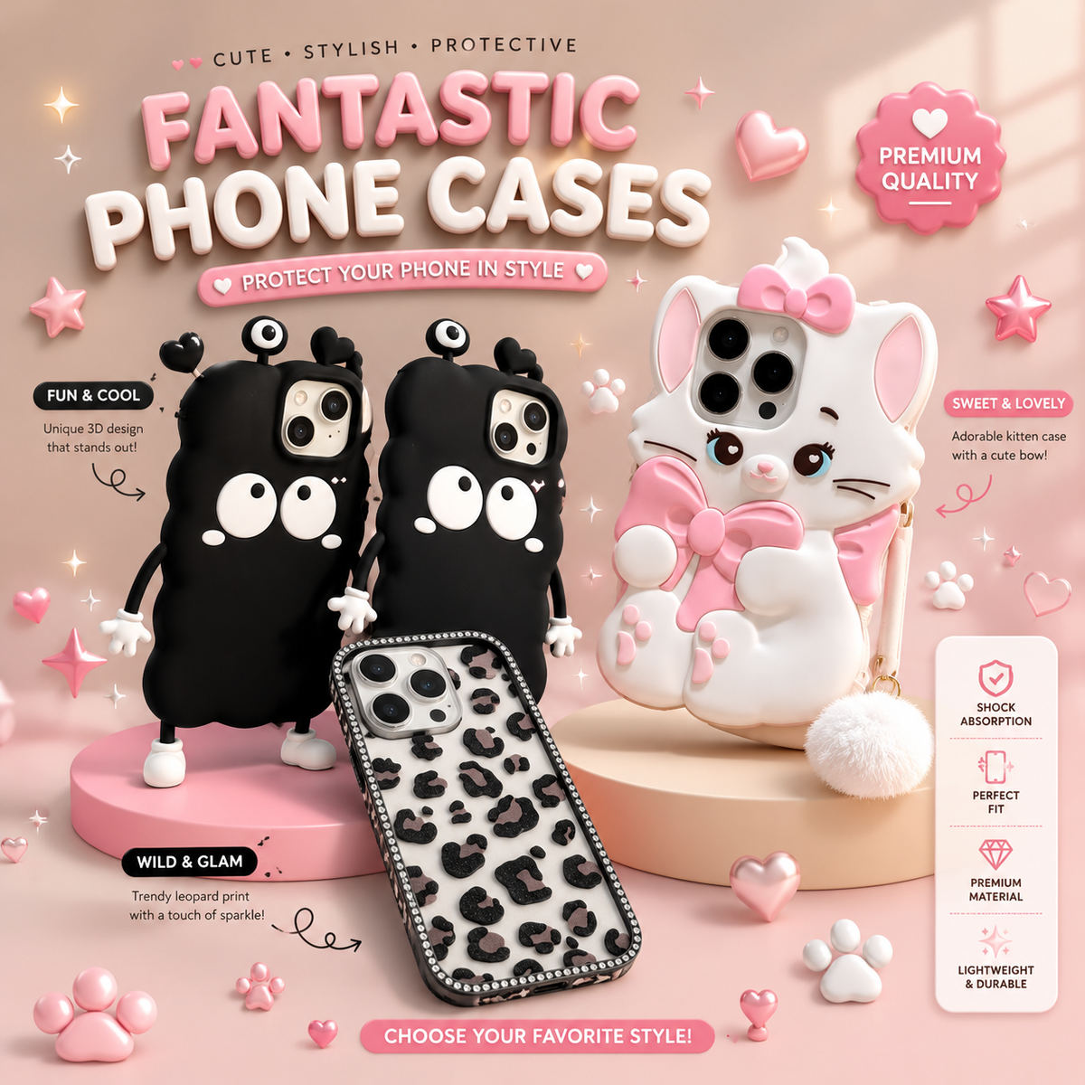 3D Cartoon Phone Case
