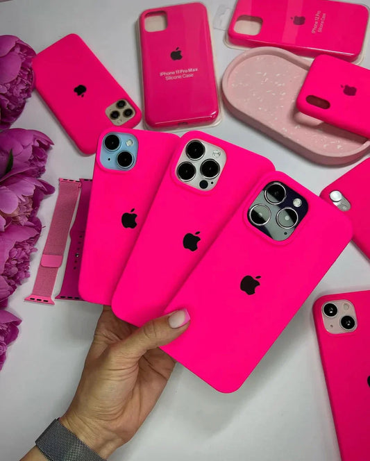 Premium Quality Neon Pink Silicone Case With Padding Inside