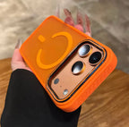 Orange Matte Magnetic Magsafe with Black Camera Border Case