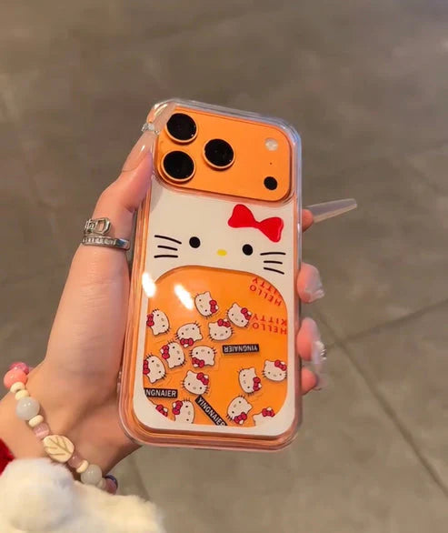 Hello Kitty Glitter Waterfall Transparent Case