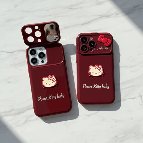 Ruby Power Kitty Mirror Stand Case