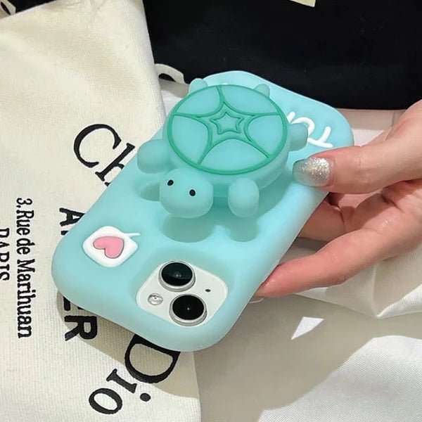 3D Green Turtle Case with Holder