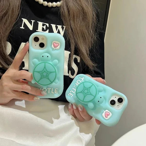 3D Green Turtle Case with Holder