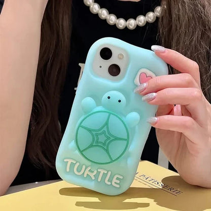 3D Green Turtle Case with Holder