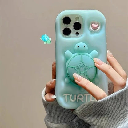 3D Green Turtle Case with Holder