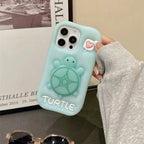 3D Green Turtle Case with Holder