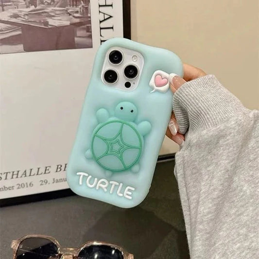 3D Green Turtle Case with Holder