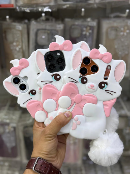 3D Marie Cat Case With Furr Ball (NEW)