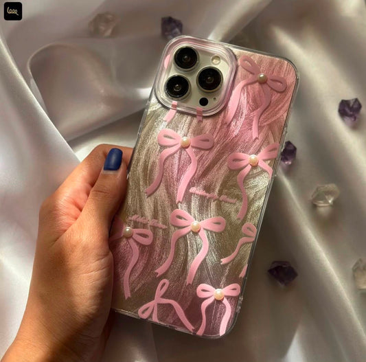 New Pink Ribbon Bow Case