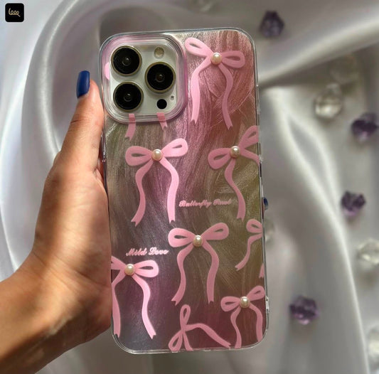 New Pink Ribbon Bow Case