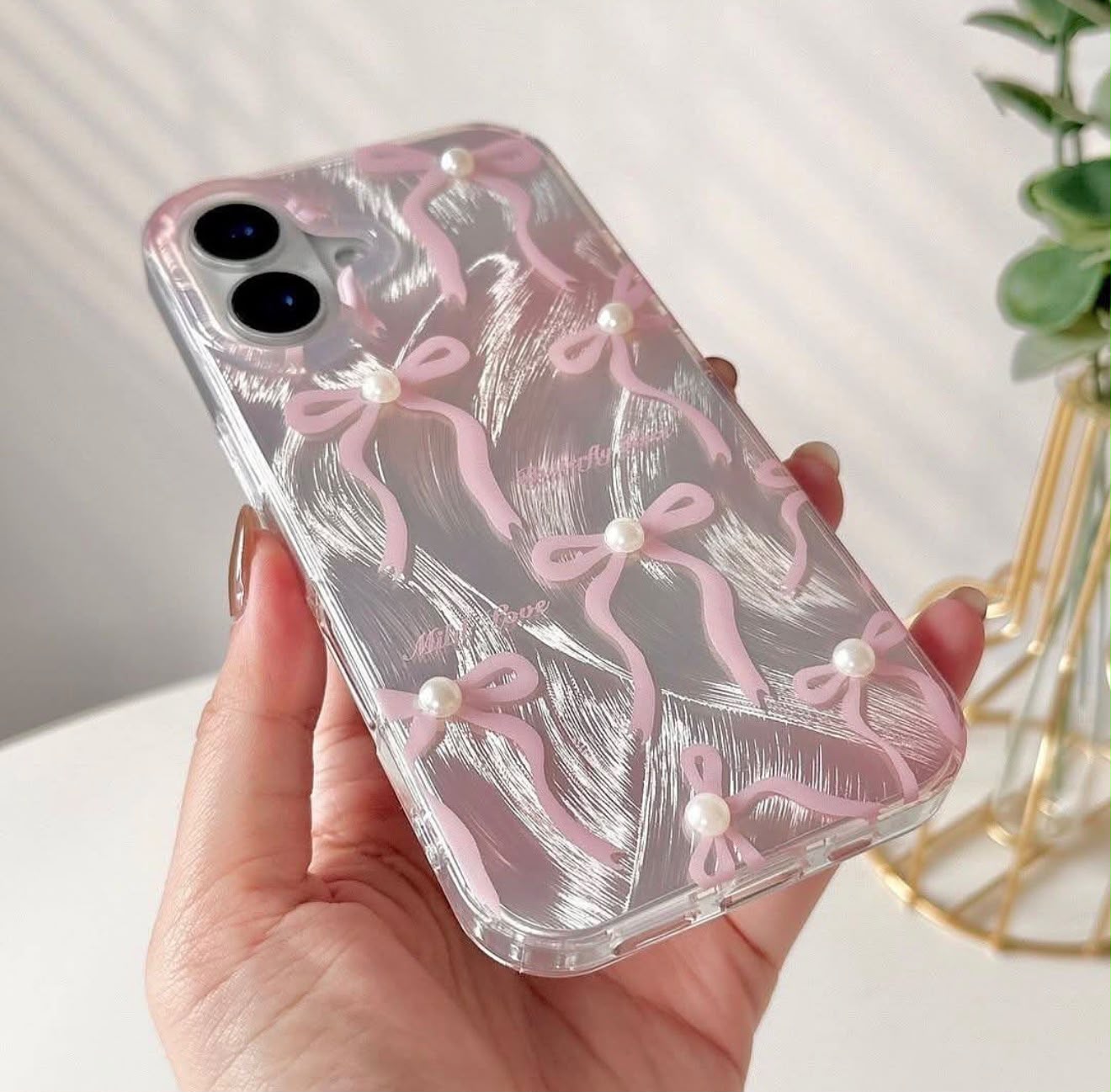 New Pink Ribbon Bow Case