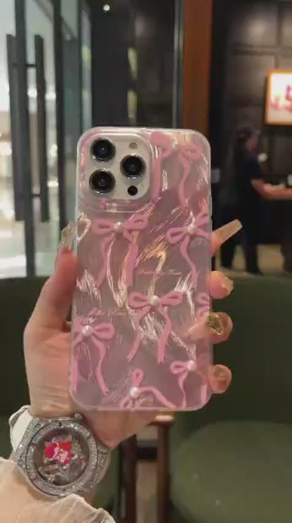 New Pink Ribbon Bow Case