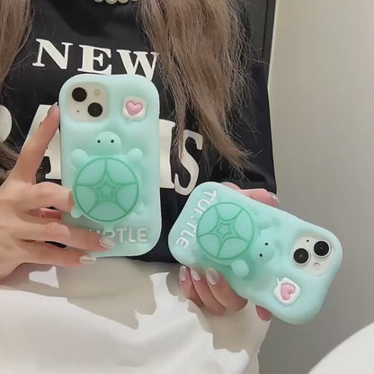 3D Green Turtle Case with Holder
