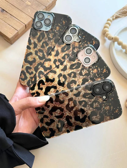 Golden Glitter Cheetah Case