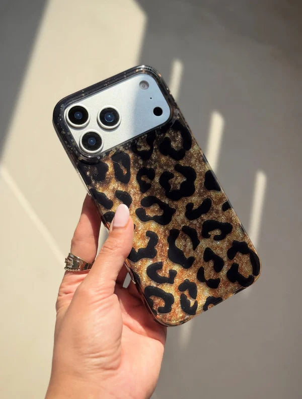 Golden Glitter Cheetah Case