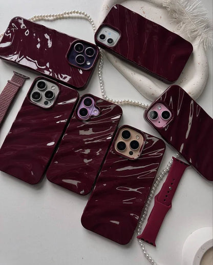 Cherry Burgundy Waves Phone Case