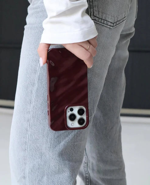Cherry Burgundy Waves Phone Case